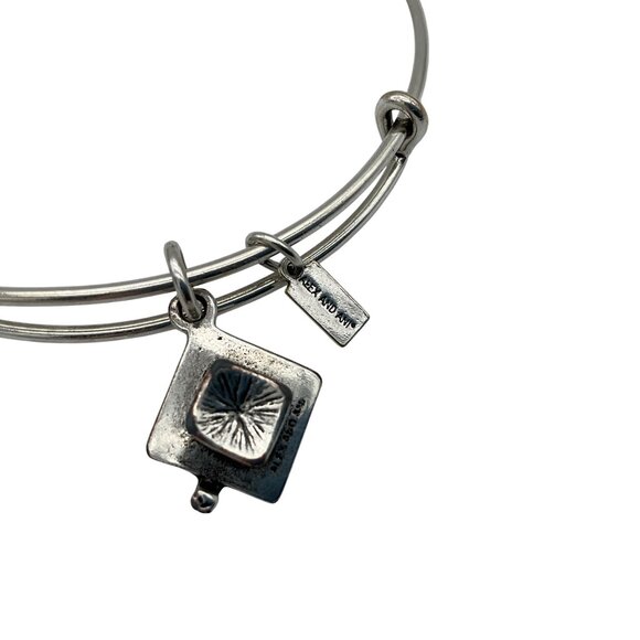 Alex and Ani Silvertone Expandable Graduation Bangle Bracelet with Charms - Picture 4 of 5